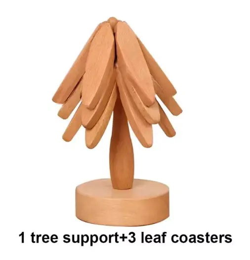 Tree Design Stand Wooden Coaster - Image 7