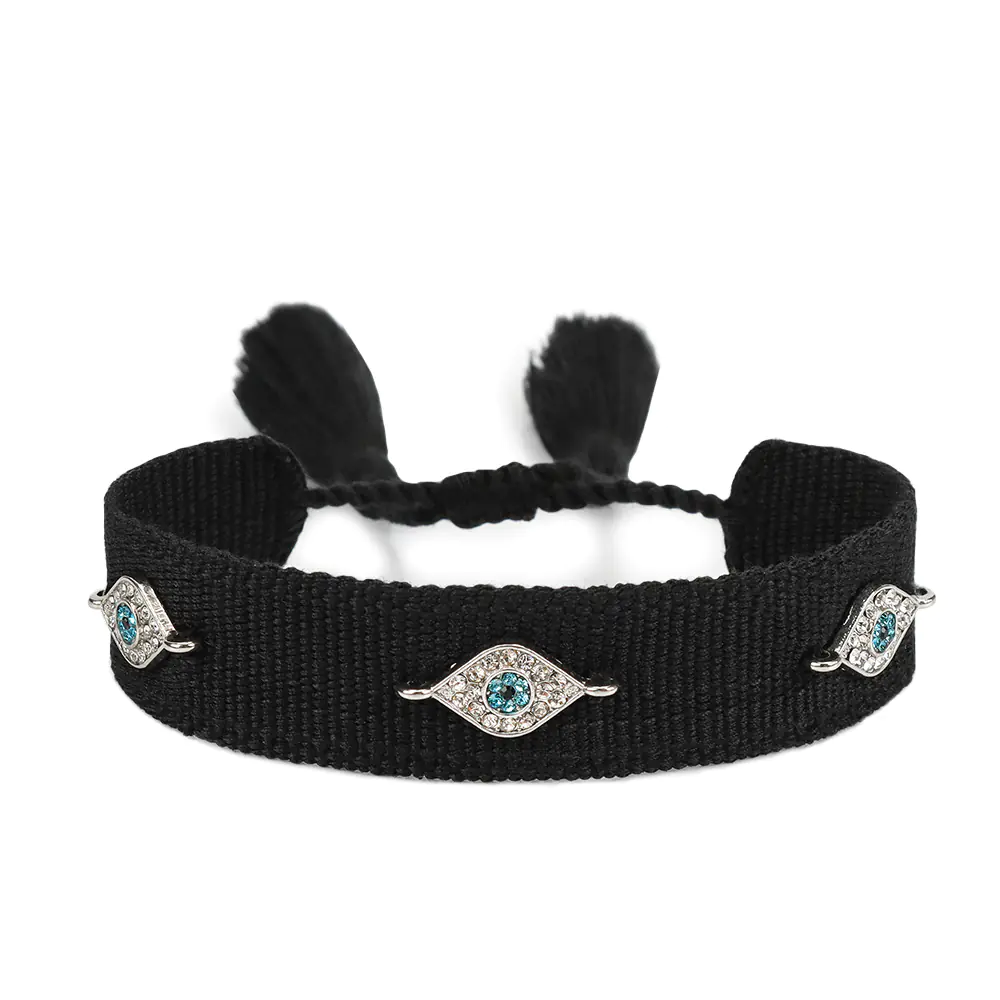 Trendy Woven Bracelet with Lucky Blue Eyes - Image 10
