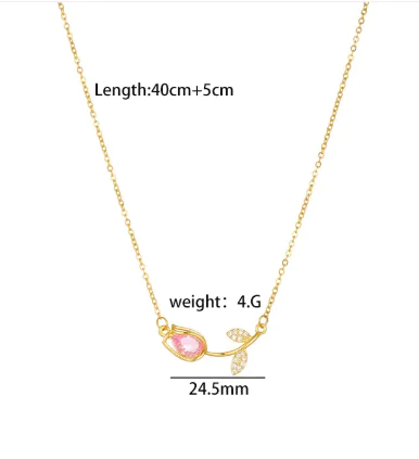 Tulip Flower Necklace For Women - Image 11