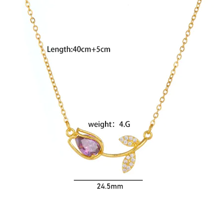 Tulip Flower Necklace For Women - Image 5