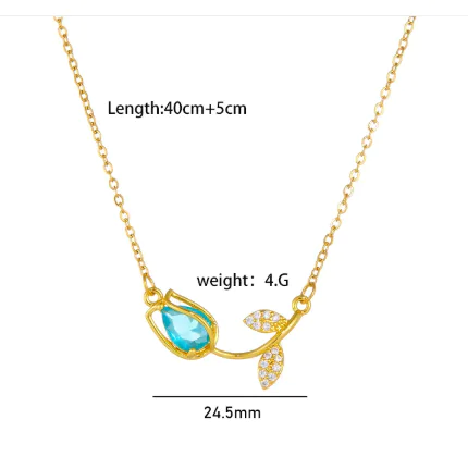 Tulip Flower Necklace For Women - Image 7