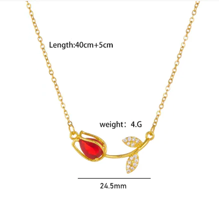 Tulip Flower Necklace For Women - Image 8