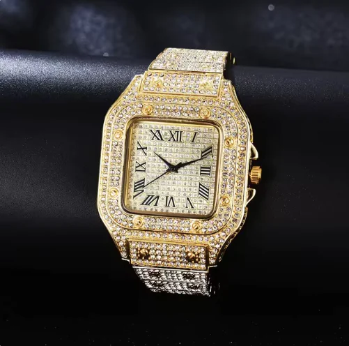 Unisex Iced Moissanite Bust Down Watch - Image 2