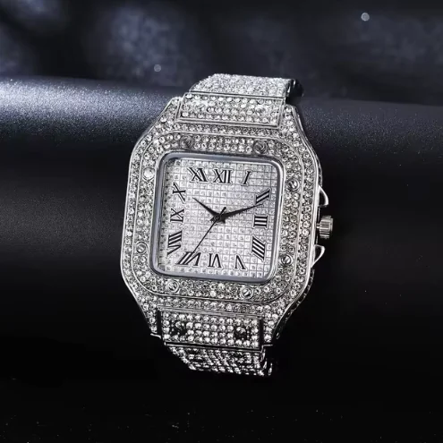 Unisex Iced Moissanite Bust Down Watch - Image 3
