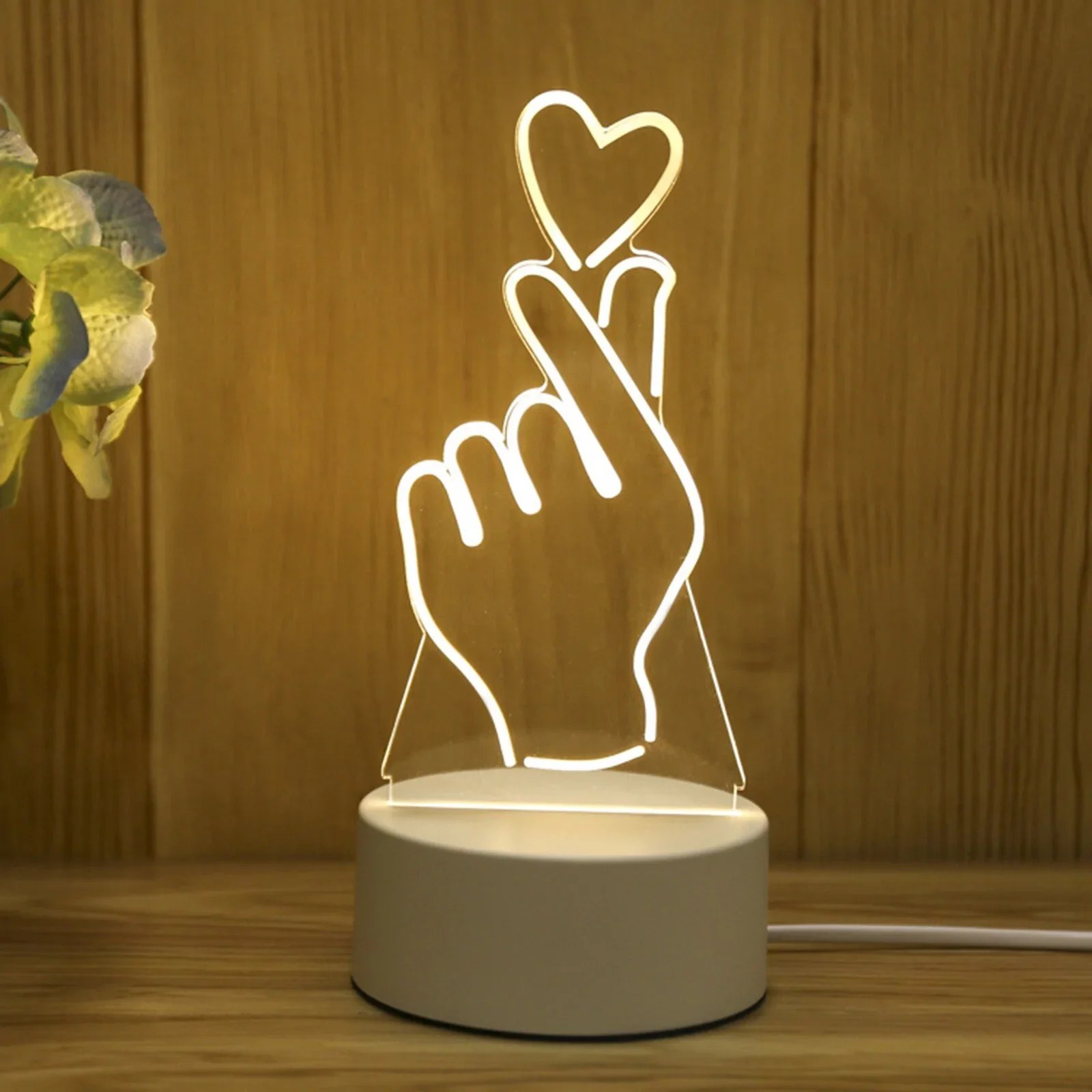 USB Acrylic 3D Night Light Lamp - Image 6
