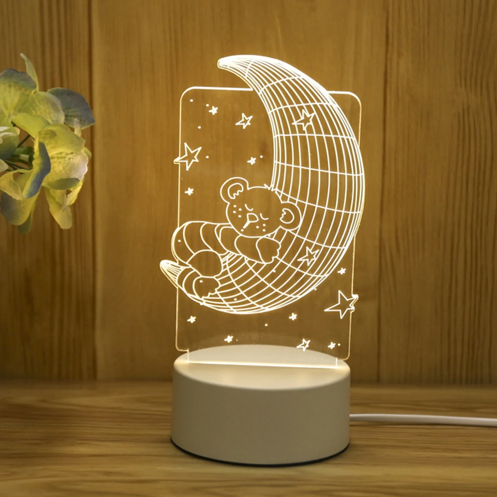 USB Acrylic 3D Night Light Lamp - Image 9