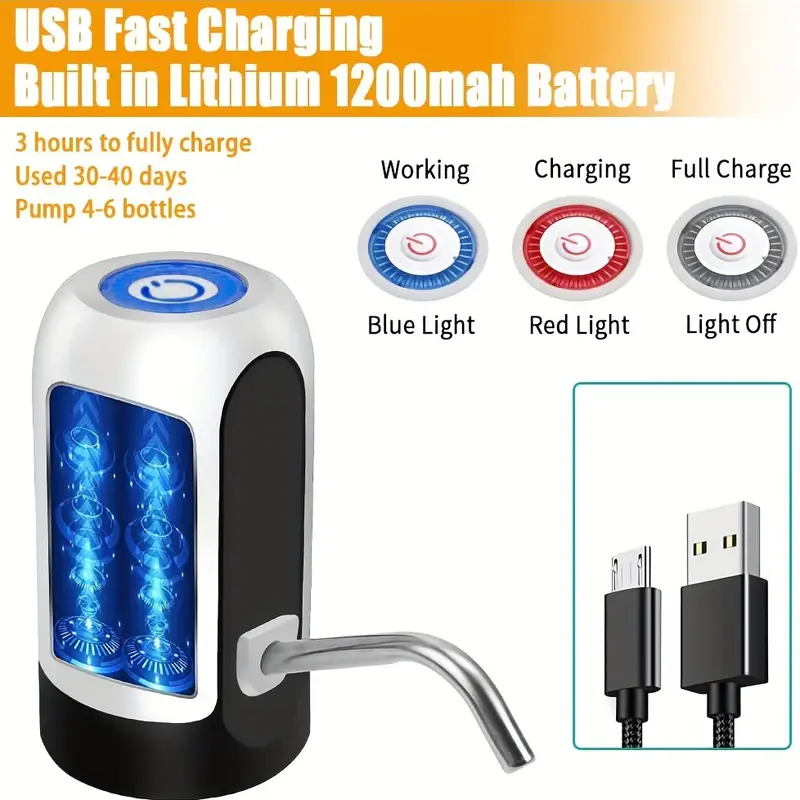 USB Charging Automatic 5 Gallon Water Bottle Pump - Image 3