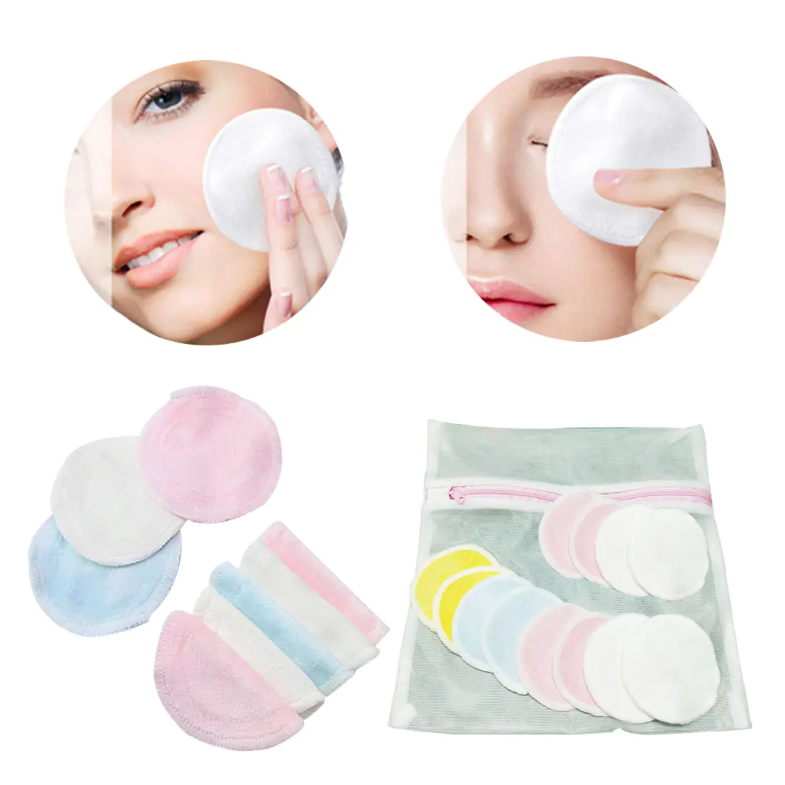 Velvet Bamboo Fiber Makeup Remover Pads Set - Image 4