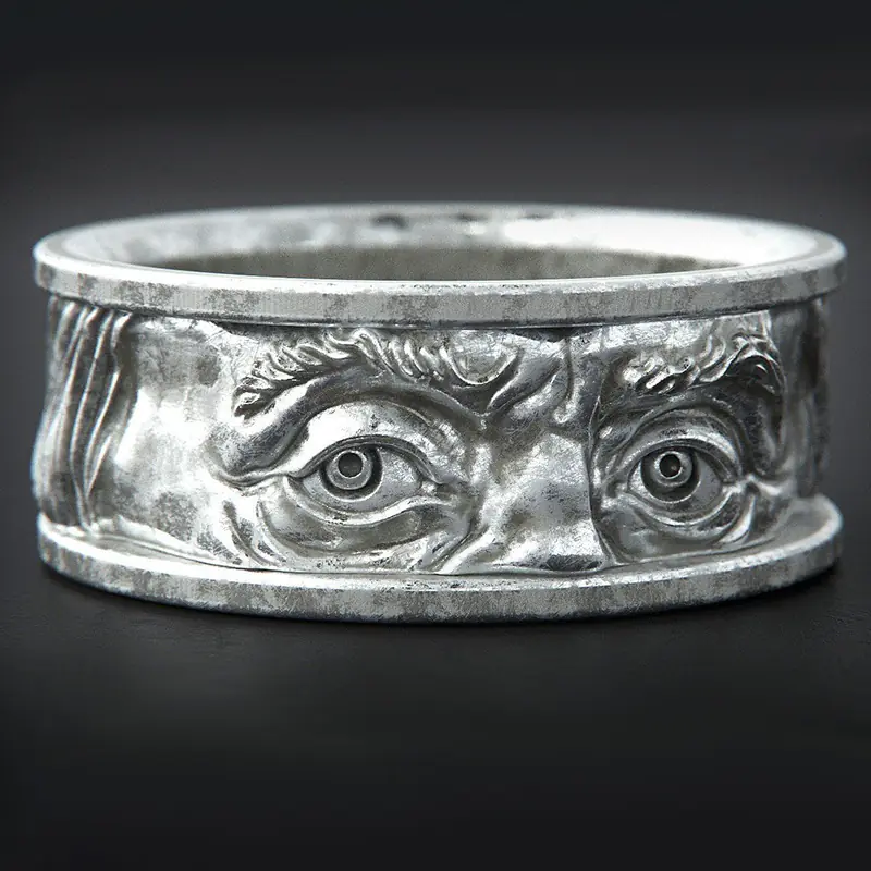 Vintage Alloy Dual-Eye Engraved Ring for Men and Women - Image 11