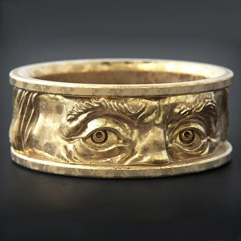 Vintage Alloy Dual-Eye Engraved Ring for Men and Women - Image 14