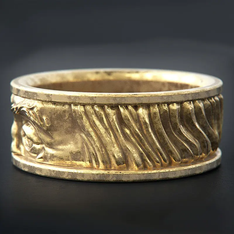Vintage Alloy Dual-Eye Engraved Ring for Men and Women - Image 9