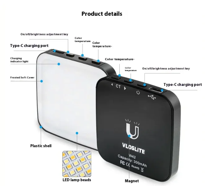 W42 Mini Magnetic Mobile Phone Fill-in Light for Live Shooting - Image 2