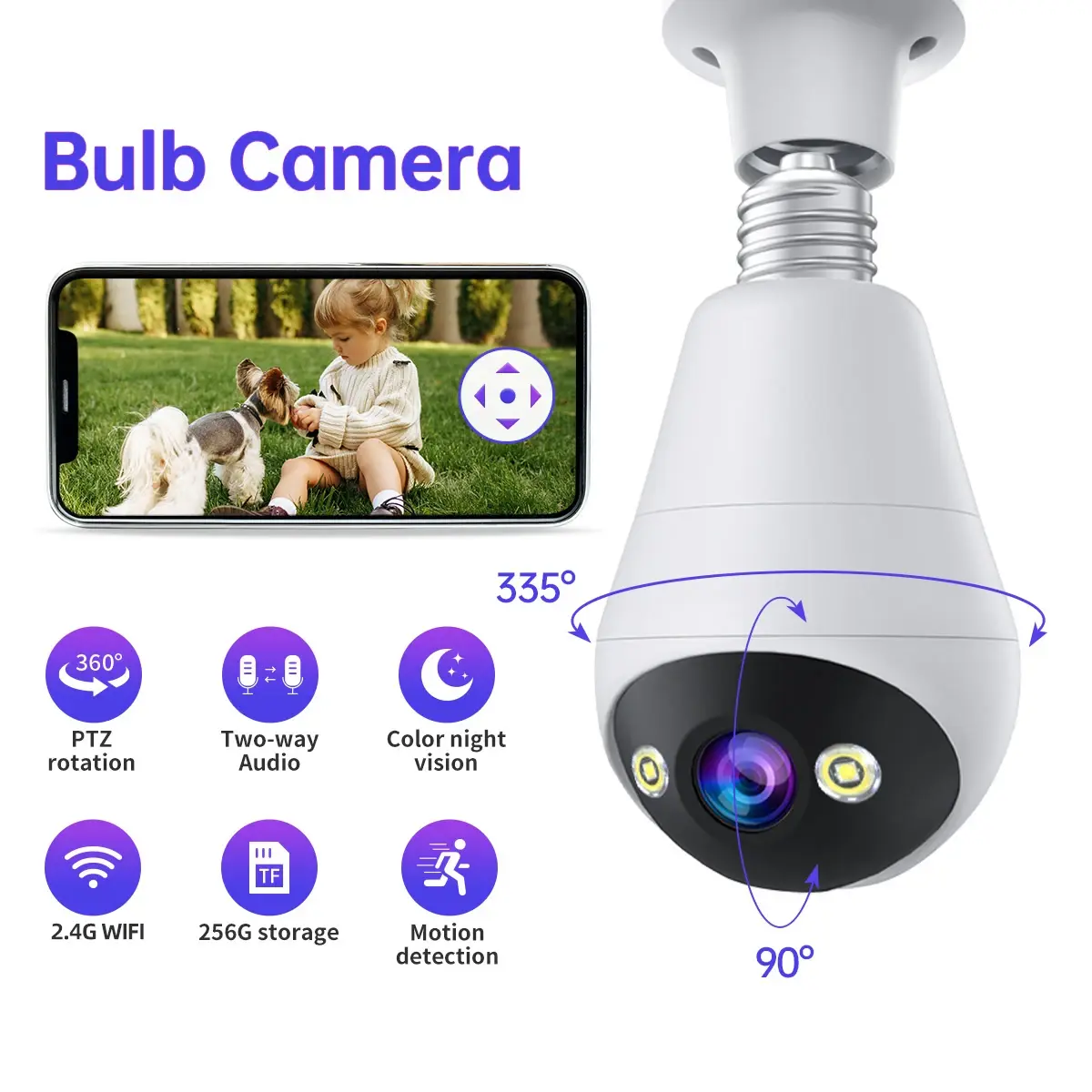 WiFi Bulb Camera with Night Vision - Image 2