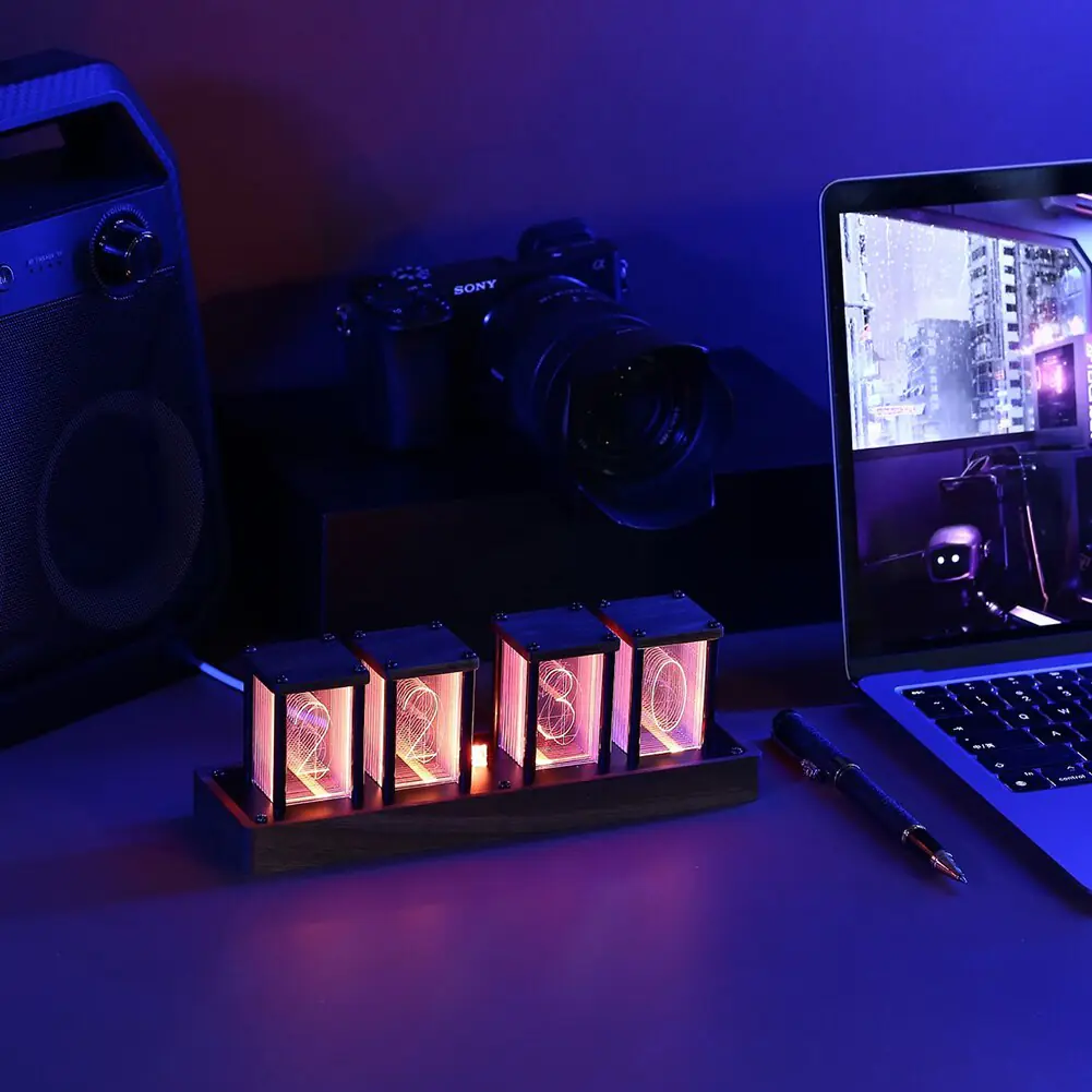 WiFi RGB Nixie Glow Tube Clock LED Digital Table Ornament - Image 4