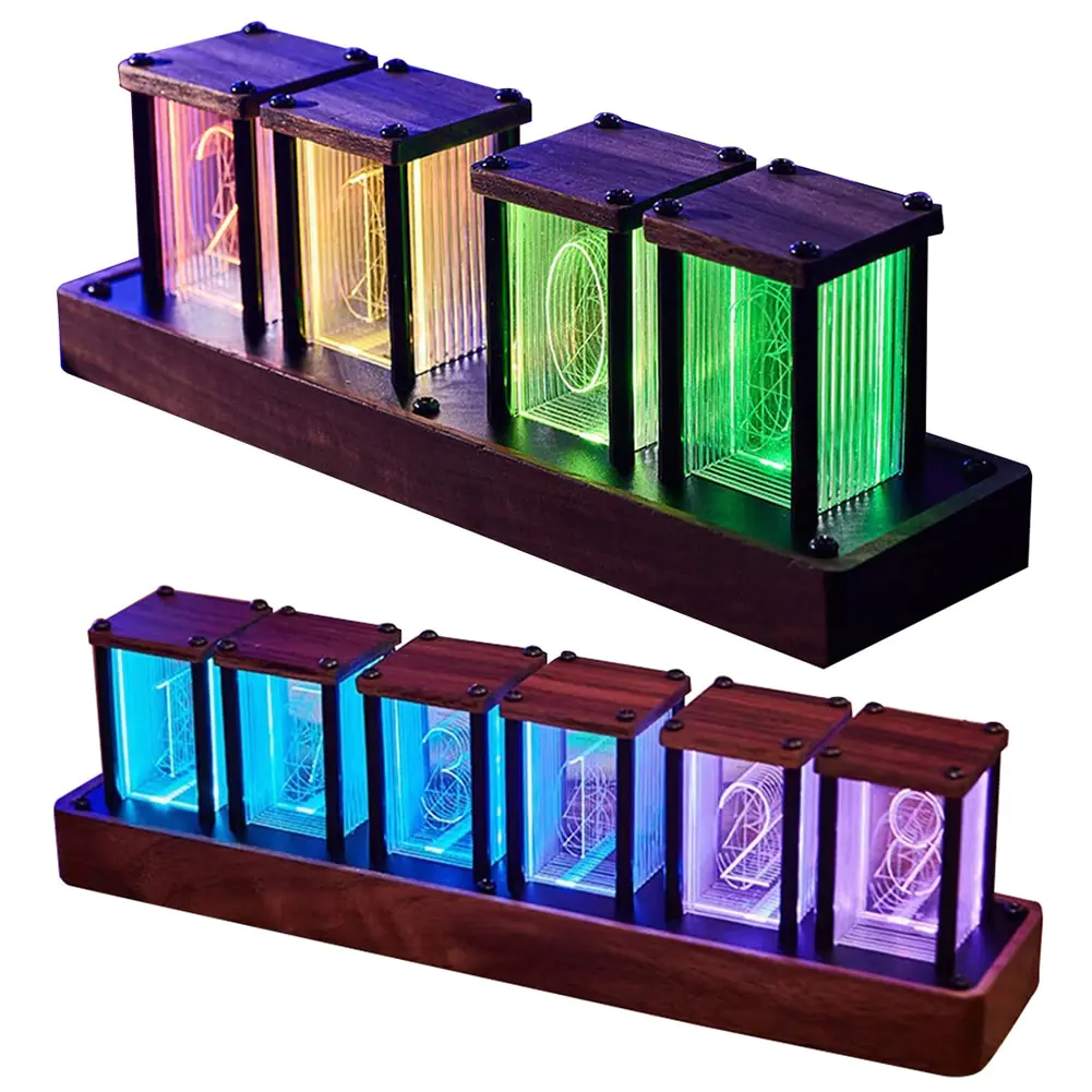 WiFi RGB Nixie Glow Tube Clock LED Digital Table Ornament - Image 5