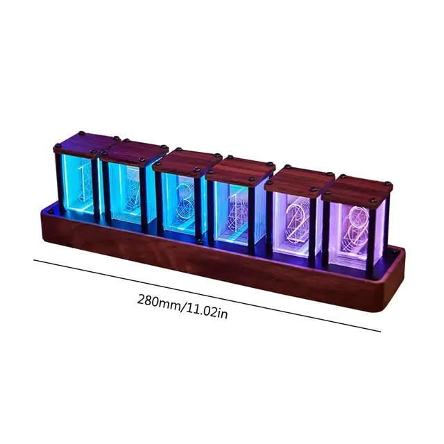 WiFi RGB Nixie Glow Tube Clock LED Digital Table Ornament - Image 7