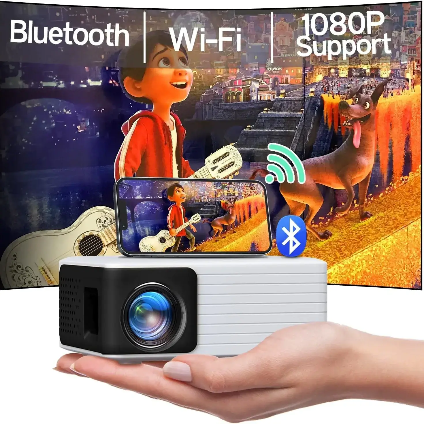 WIFI Wireless Projector Bluetooth 720p HD - Image 2