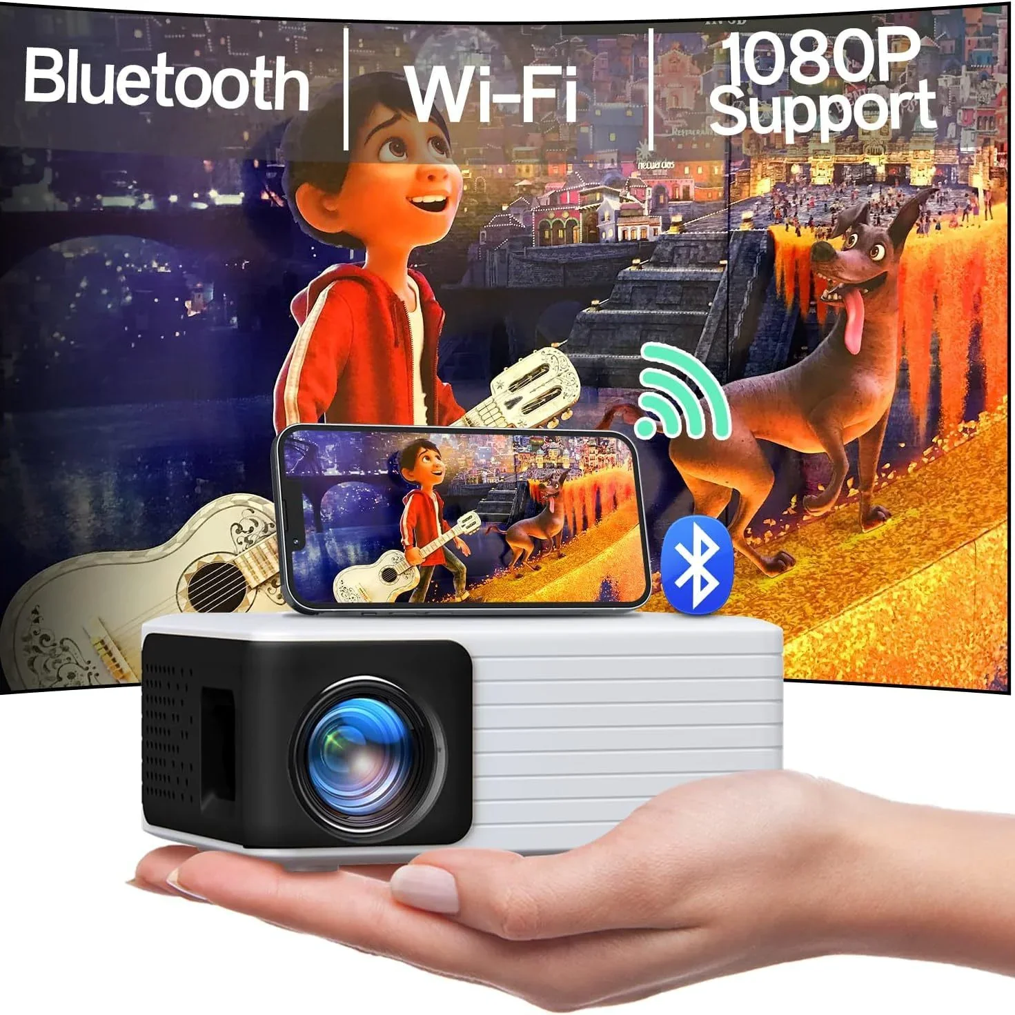 WIFI Wireless Projector Bluetooth 720p HD - Image 5