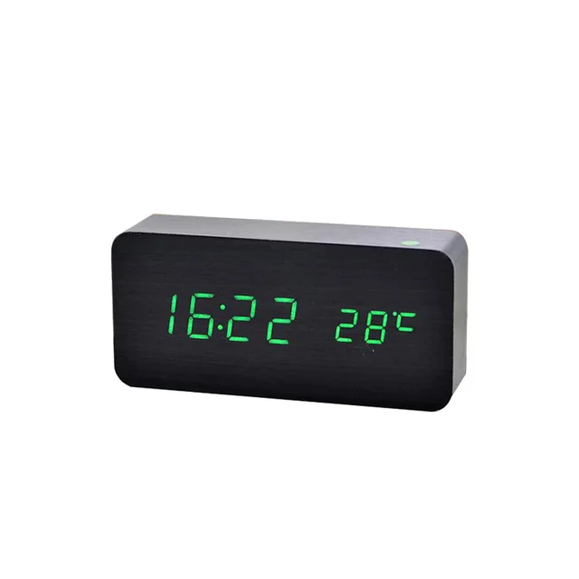 Wooden Digital Alarm Clock With Wireless Charging - Image 9