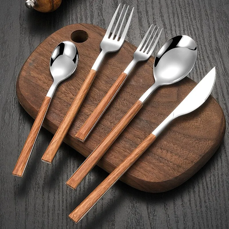 Wooden Handle Cutlery Set - Image 2