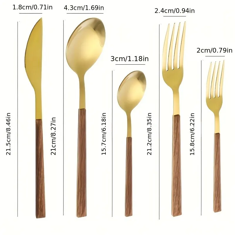Wooden Handle Cutlery Set - Image 6