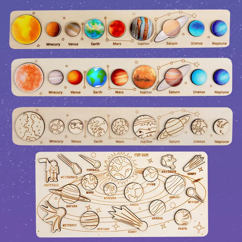 Wooden Space Puzzles for Toddlers - Image 2