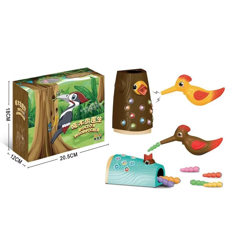 Woodpecker Worm Catching Game: Magnetic Family Fun and Educational Toy Set for Kids - Image 3